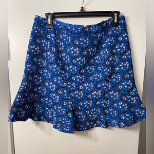 J. Crew skirt Women Size 8 Mini |  Blue Red Floral Flutter crepe lined